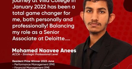 Aharenge Vaahaka: My game-changing ACCA Journey at Villa College by Mohamed Naavee Anees