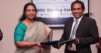 VILLA COLLEGE HAS SIGNED A MEMORANDUM OF UNDERSTANDING (MOU) WITH NAZARETH COLLEGE OF ARTS AND SCIENCES IN CHENNAI, INDIA